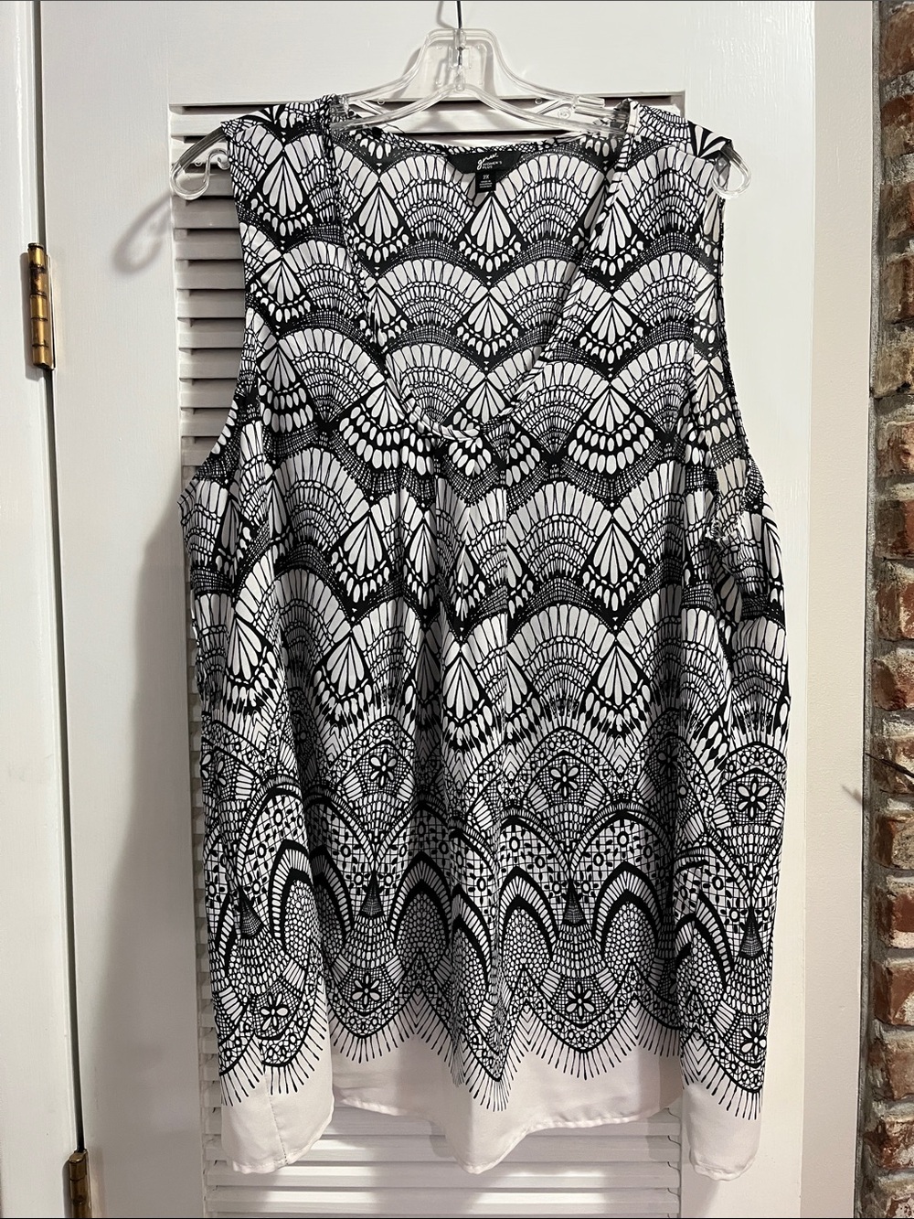 GNW Black and White Patterned Tank Top